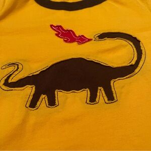 Circo Yellow and Brown Dinosaur Tee 2fer TShirt Cut and Sewn Appliqué Dino 4T